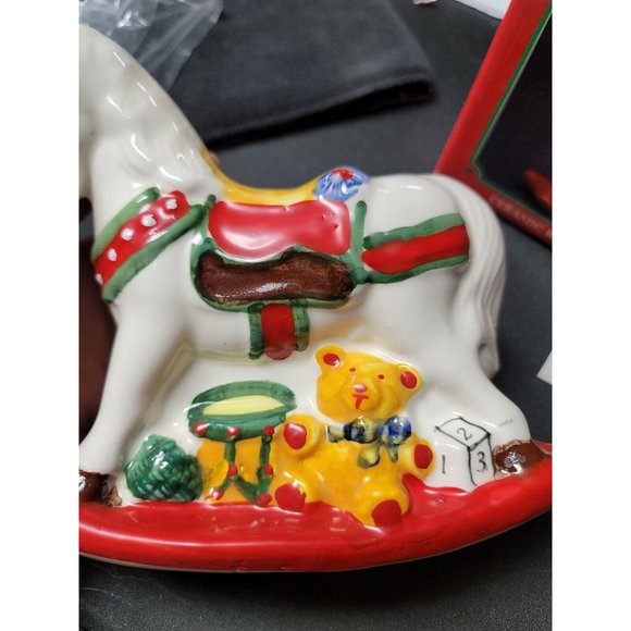 Vintage Rocking Horse Collection Coin Bank By Mount Clemens Pottery Mint 80s - Picture 3 of 9